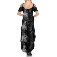 Hawaiian Honu And Surfboards Family Matching Summer Maxi Dress and Hawaiian Shirt Silver Style LT05 - Polynesian Pride