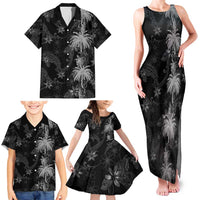 Hawaiian Honu And Surfboards Family Matching Tank Maxi Dress and Hawaiian Shirt Silver Style LT05 - Polynesian Pride