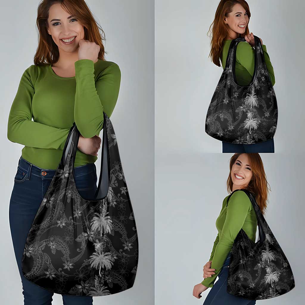 Hawaiian Honu And Surfboards Grocery Bag Silver Style - Polynesian Pride