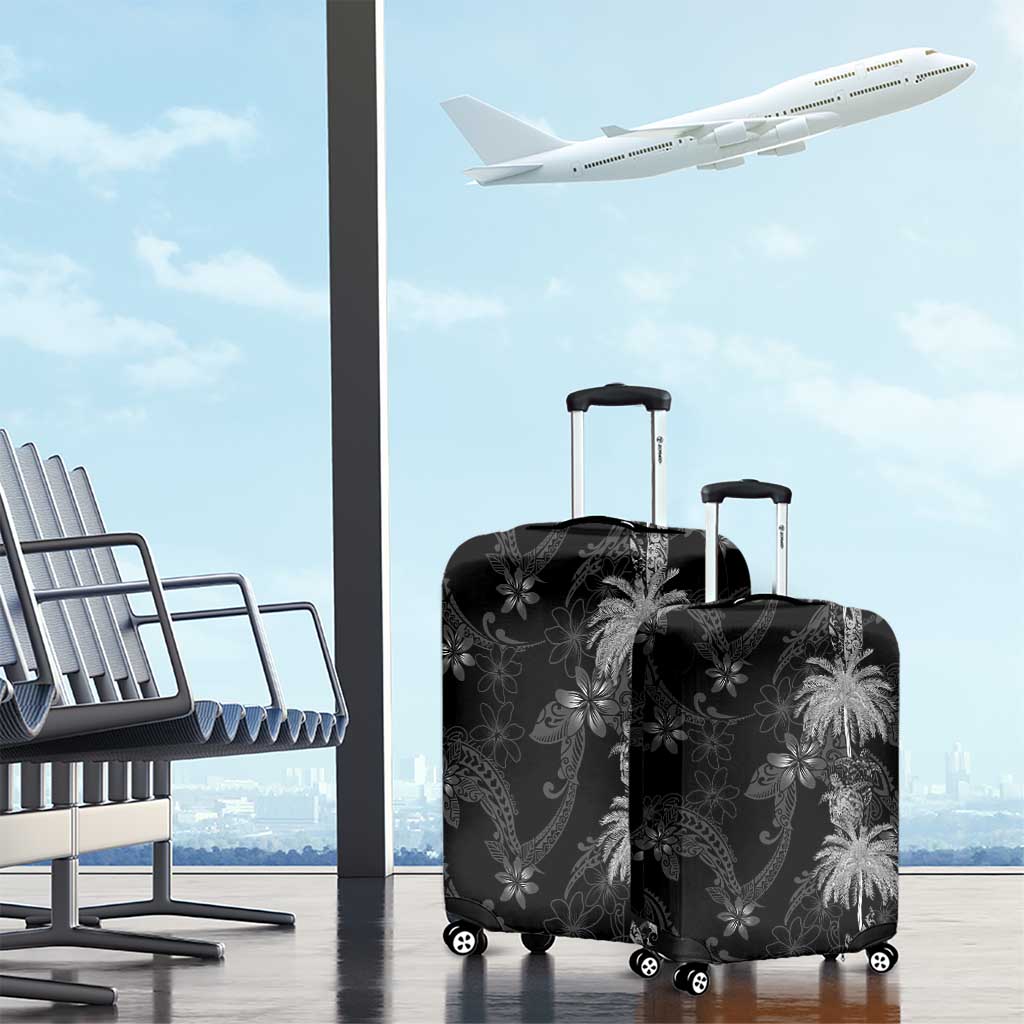 Hawaiian Honu And Surfboards Luggage Cover Silver Style - Polynesian Pride