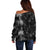 Hawaiian Honu And Surfboards Off Shoulder Sweater Silver Style - Polynesian Pride