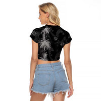 Hawaiian Honu And Surfboards Raglan Cropped T Shirt Silver Style LT05 - Polynesian Pride