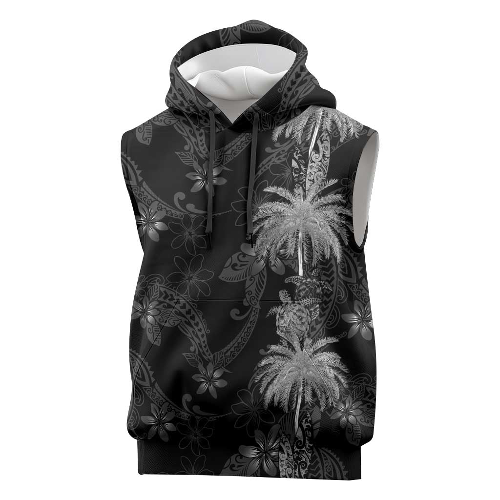 Hawaiian Honu And Surfboards Sleeveless Hoodie Silver Style LT05 Silver - Polynesian Pride