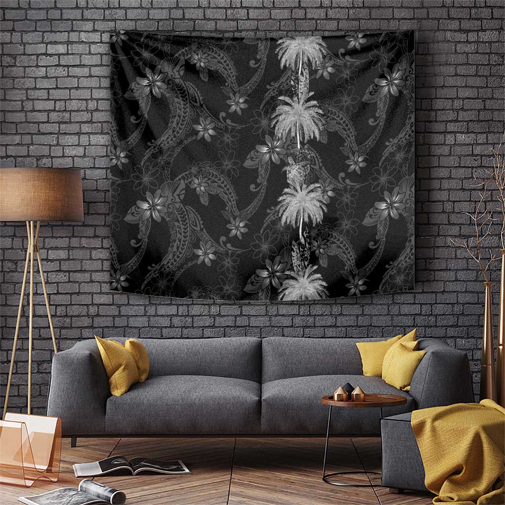 Hawaiian Honu And Surfboards Tapestry Silver Style - Polynesian Pride