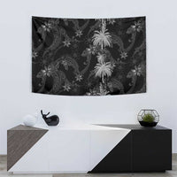 Hawaiian Honu And Surfboards Tapestry Silver Style - Polynesian Pride