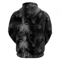 Hawaiian Honu And Surfboards Zip Hoodie Silver Style LT05 - Polynesian Pride