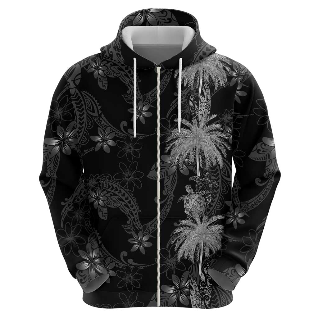 Hawaiian Honu And Surfboards Zip Hoodie Silver Style LT05 - Polynesian Pride