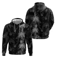 Hawaiian Honu And Surfboards Zip Hoodie Silver Style LT05 - Polynesian Pride