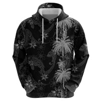 Hawaiian Honu And Surfboards Zip Hoodie Silver Style LT05 - Polynesian Pride