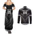 Custom New Zealand Maori Tiki Rugby Couples Matching Summer Maxi Dress and Long Sleeve Button Shirt Go Aotearoa Maori Pattern