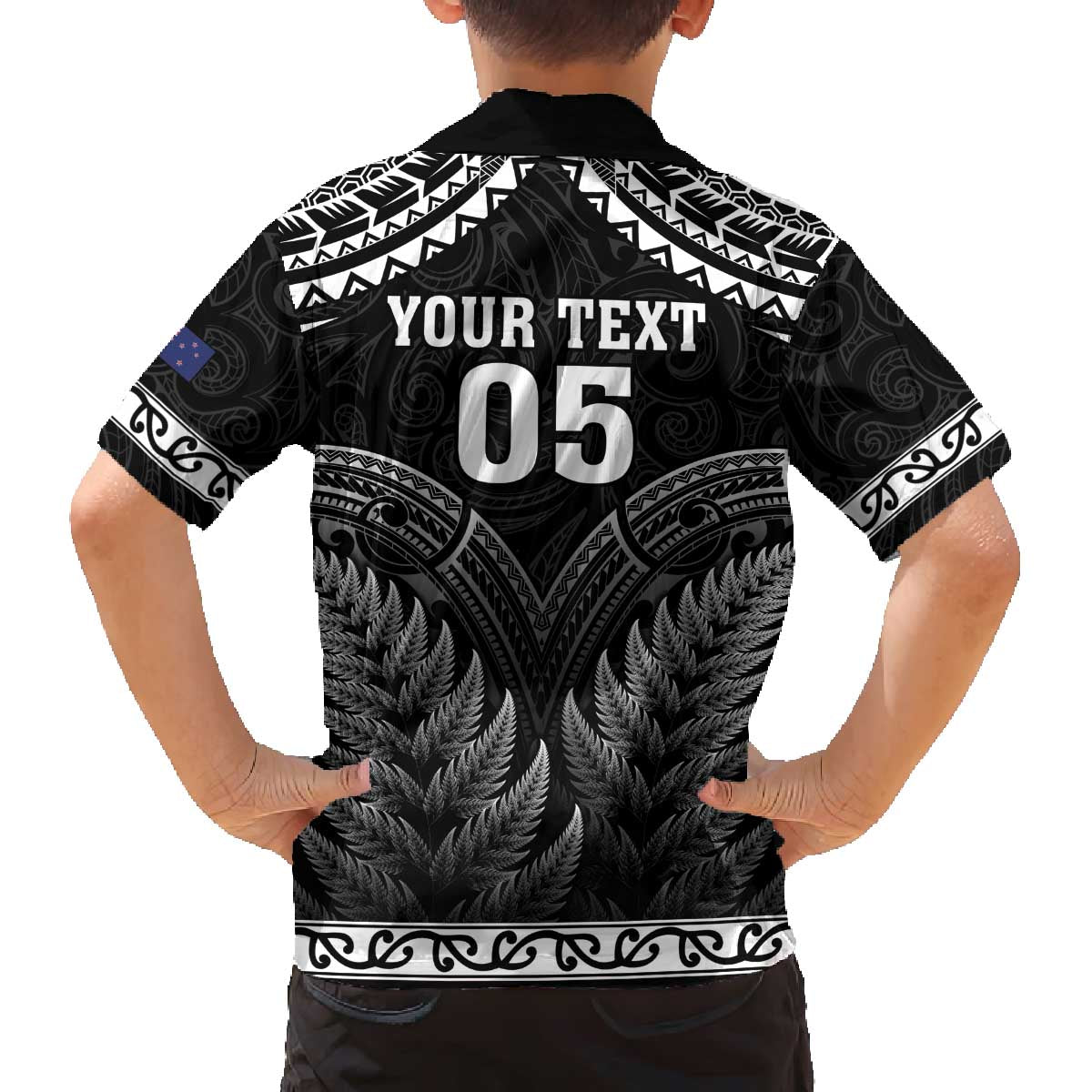 Custom New Zealand Maori Tiki Rugby Family Matching Off The Shoulder Long Sleeve Dress and Hawaiian Shirt Go Aotearoa Maori Pattern LT05 - Polynesian Pride