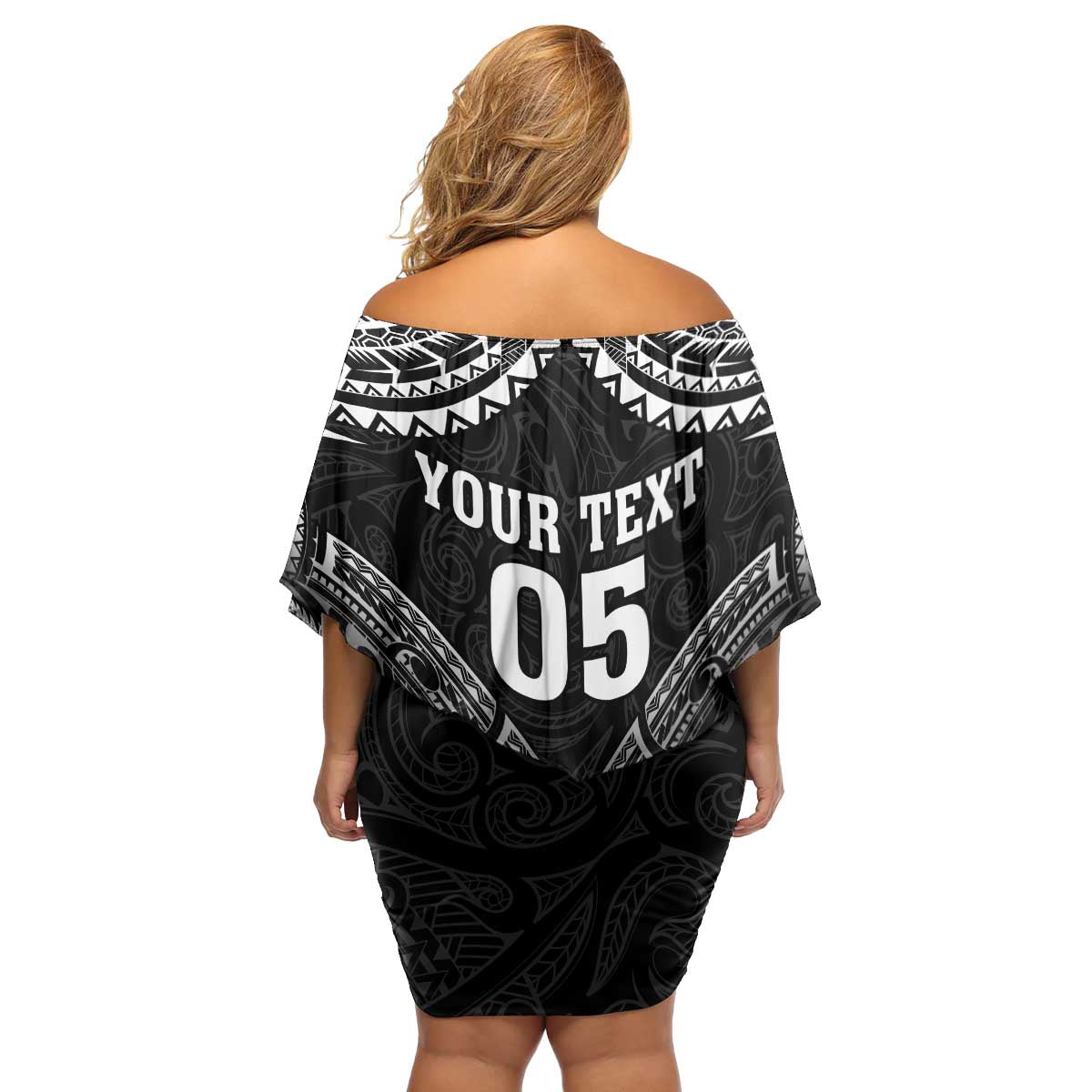 Custom New Zealand Maori Tiki Rugby Family Matching Off Shoulder Short Dress and Hawaiian Shirt Go Aotearoa Maori Pattern LT05 - Polynesian Pride
