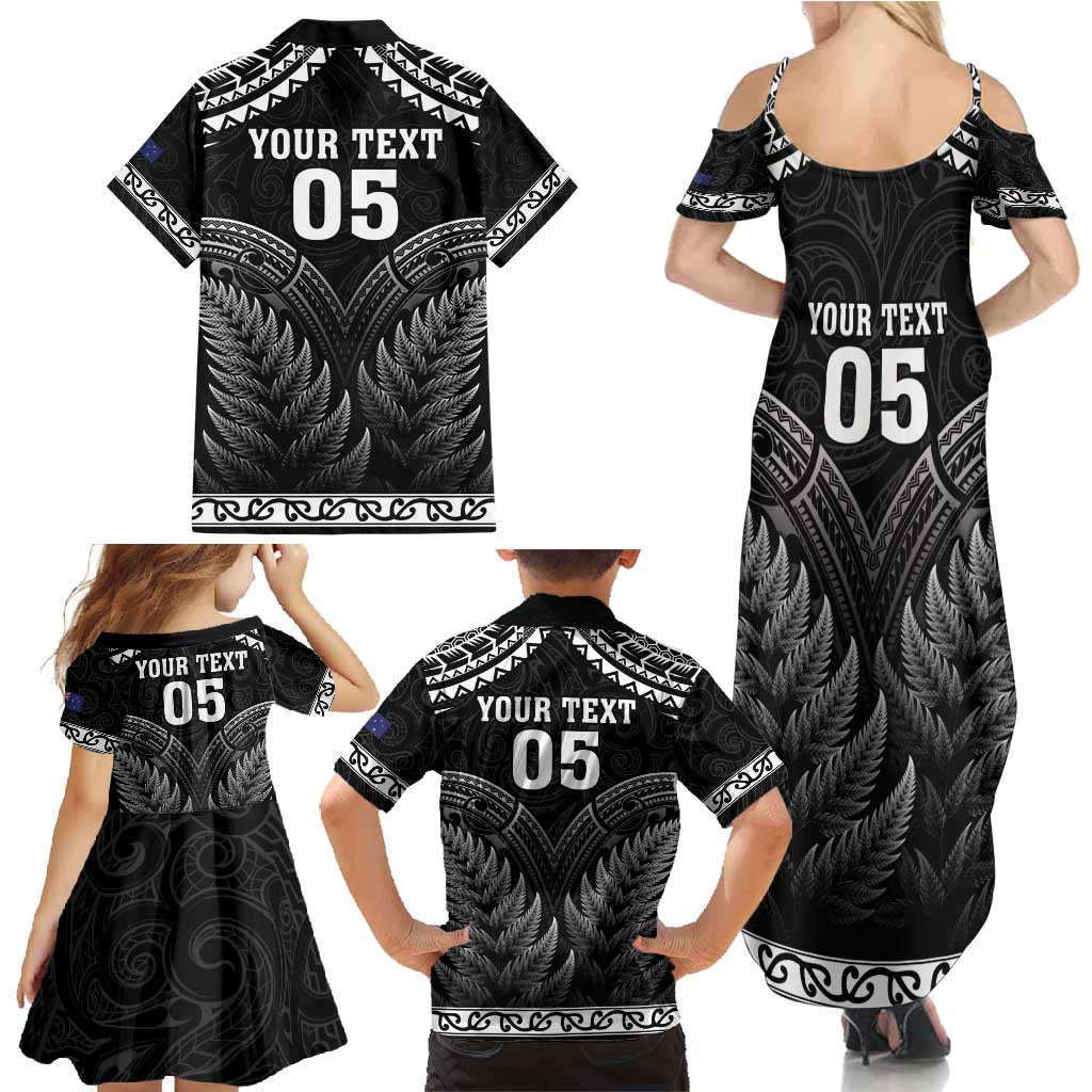 Custom New Zealand Maori Tiki Rugby Family Matching Summer Maxi Dress and Hawaiian Shirt Go Aotearoa Maori Pattern LT05 - Polynesian Pride