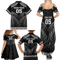 Custom New Zealand Maori Tiki Rugby Family Matching Summer Maxi Dress and Hawaiian Shirt Go Aotearoa Maori Pattern LT05 - Polynesian Pride