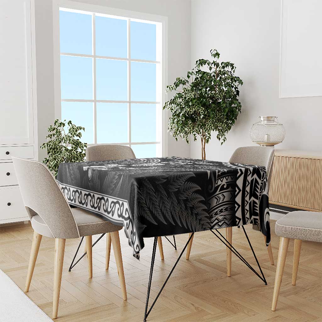 Custom New Zealand Maori Tiki Rugby Tablecloth Go Aotearoa Maori Pattern