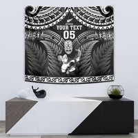 Custom New Zealand Maori Tiki Rugby Tapestry Go Aotearoa Maori Pattern