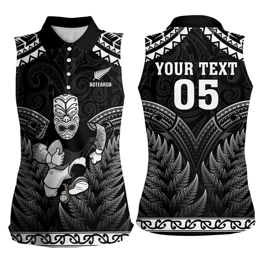 Custom New Zealand Maori Tiki Rugby Women Sleeveless Polo Shirt Go Aotearoa Maori Pattern LT05 - Polynesian Pride