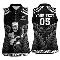 Custom New Zealand Maori Tiki Rugby Women Sleeveless Polo Shirt Go Aotearoa Maori Pattern LT05 - Polynesian Pride
