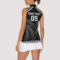 Custom New Zealand Maori Tiki Rugby Women Sleeveless Polo Shirt Go Aotearoa Maori Pattern LT05 - Polynesian Pride
