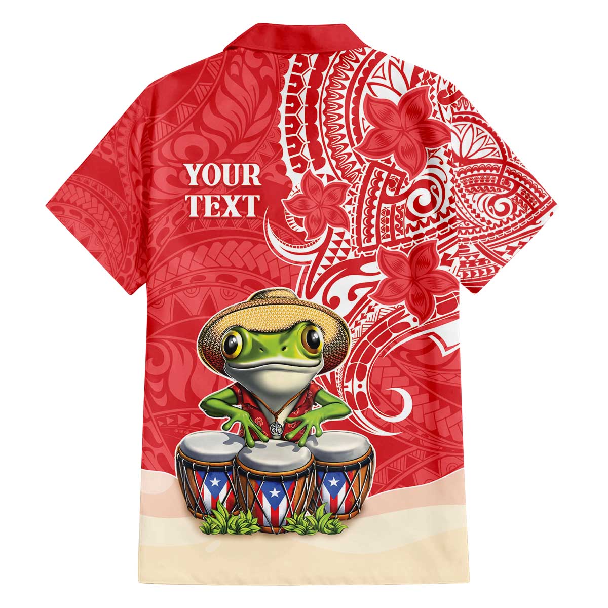 Personalized Puerto Rico Family Matching Off The Shoulder Long Sleeve Dress and Hawaiian Shirt Coqui Frog With Polynesian Pattern LT05 - Polynesian Pride