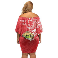 Personalized Puerto Rico Family Matching Off Shoulder Short Dress and Hawaiian Shirt Coqui Frog With Polynesian Pattern LT05 - Polynesian Pride