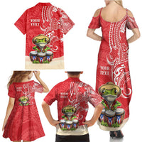 Personalized Puerto Rico Family Matching Summer Maxi Dress and Hawaiian Shirt Coqui Frog With Polynesian Pattern LT05 - Polynesian Pride
