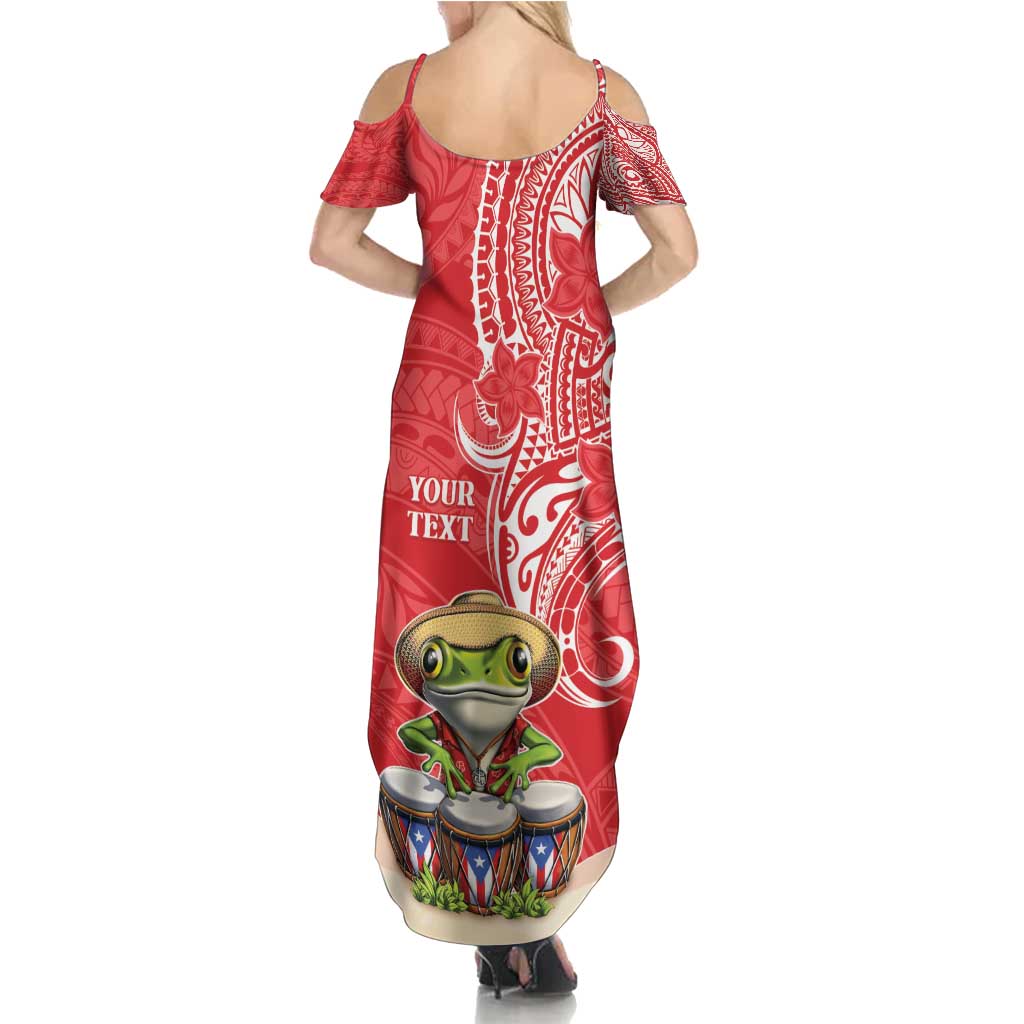 Personalized Puerto Rico Family Matching Summer Maxi Dress and Hawaiian Shirt Coqui Frog With Polynesian Pattern LT05 - Polynesian Pride