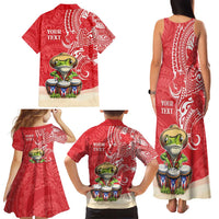 Personalized Puerto Rico Family Matching Tank Maxi Dress and Hawaiian Shirt Coqui Frog With Polynesian Pattern LT05 - Polynesian Pride