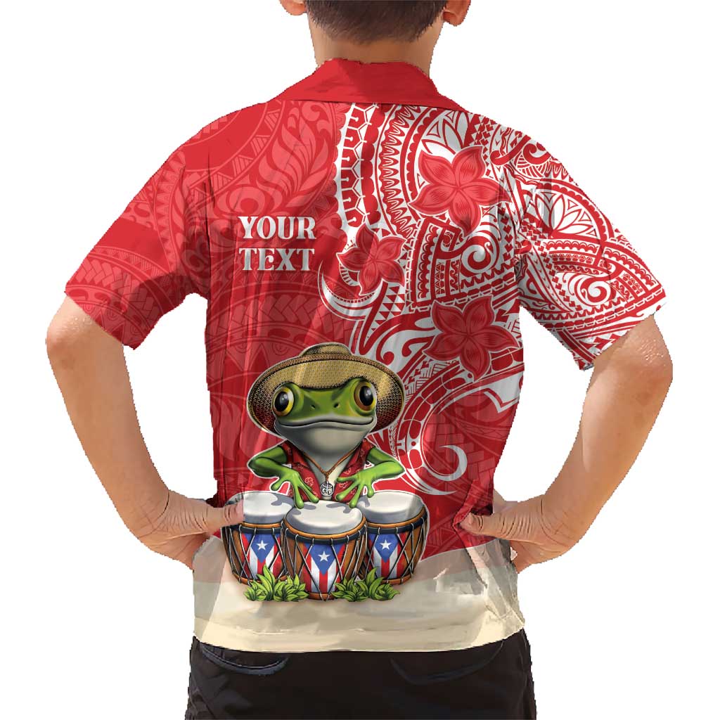 Personalized Puerto Rico Kid Hawaiian Shirt Coqui Frog With Polynesian Pattern LT05 - Polynesian Pride