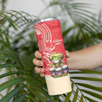 Personalized Puerto Rico Skinny Tumbler Coqui Frog With Polynesian Pattern - Polynesian Pride