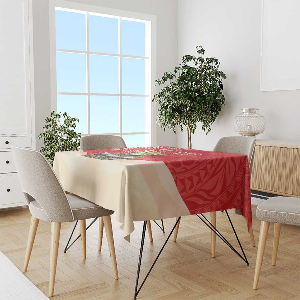 Puerto Rico Tablecloth Coqui Frog With Polynesian Pattern - Polynesian Pride