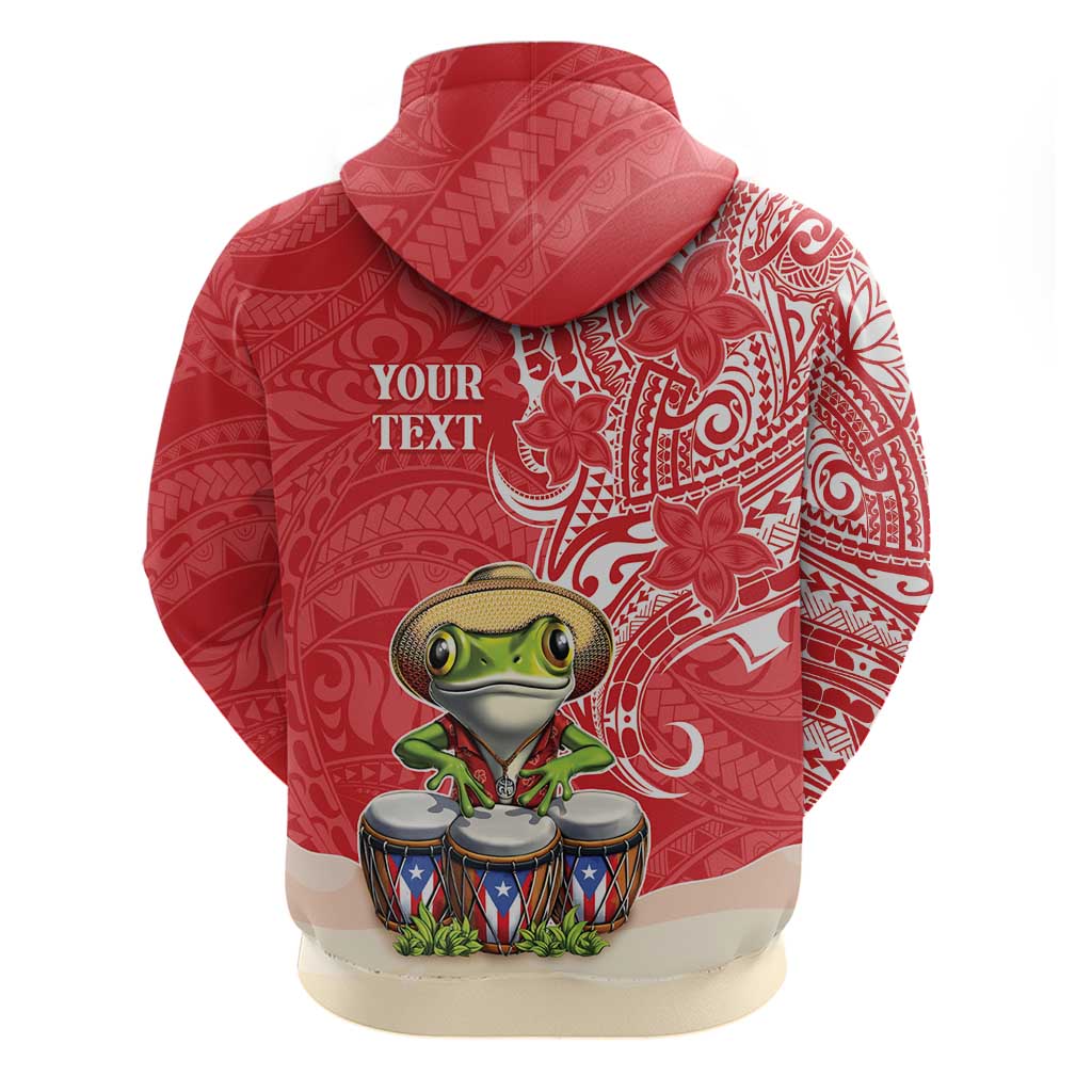 Personalized Puerto Rico Zip Hoodie Coqui Frog With Polynesian Pattern LT05 - Polynesian Pride