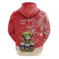 Personalized Puerto Rico Zip Hoodie Coqui Frog With Polynesian Pattern LT05 - Polynesian Pride