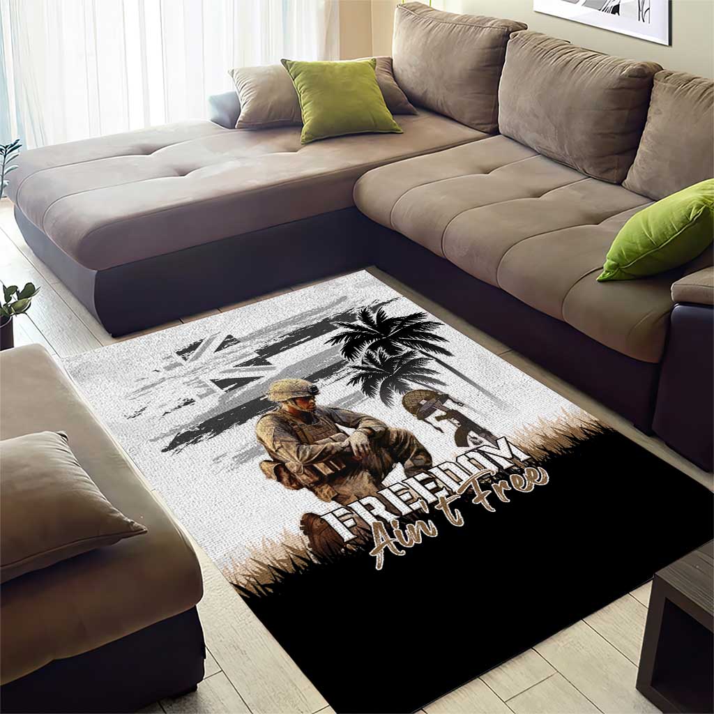 Hawaii Veterans Day Area Rug Honor The Fallen Flag Grunge Style