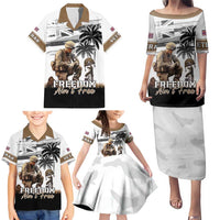 Hawaii Veterans Day Family Matching Puletasi and Hawaiian Shirt Honor The Fallen Flag Grunge Style LT05 - Polynesian Pride