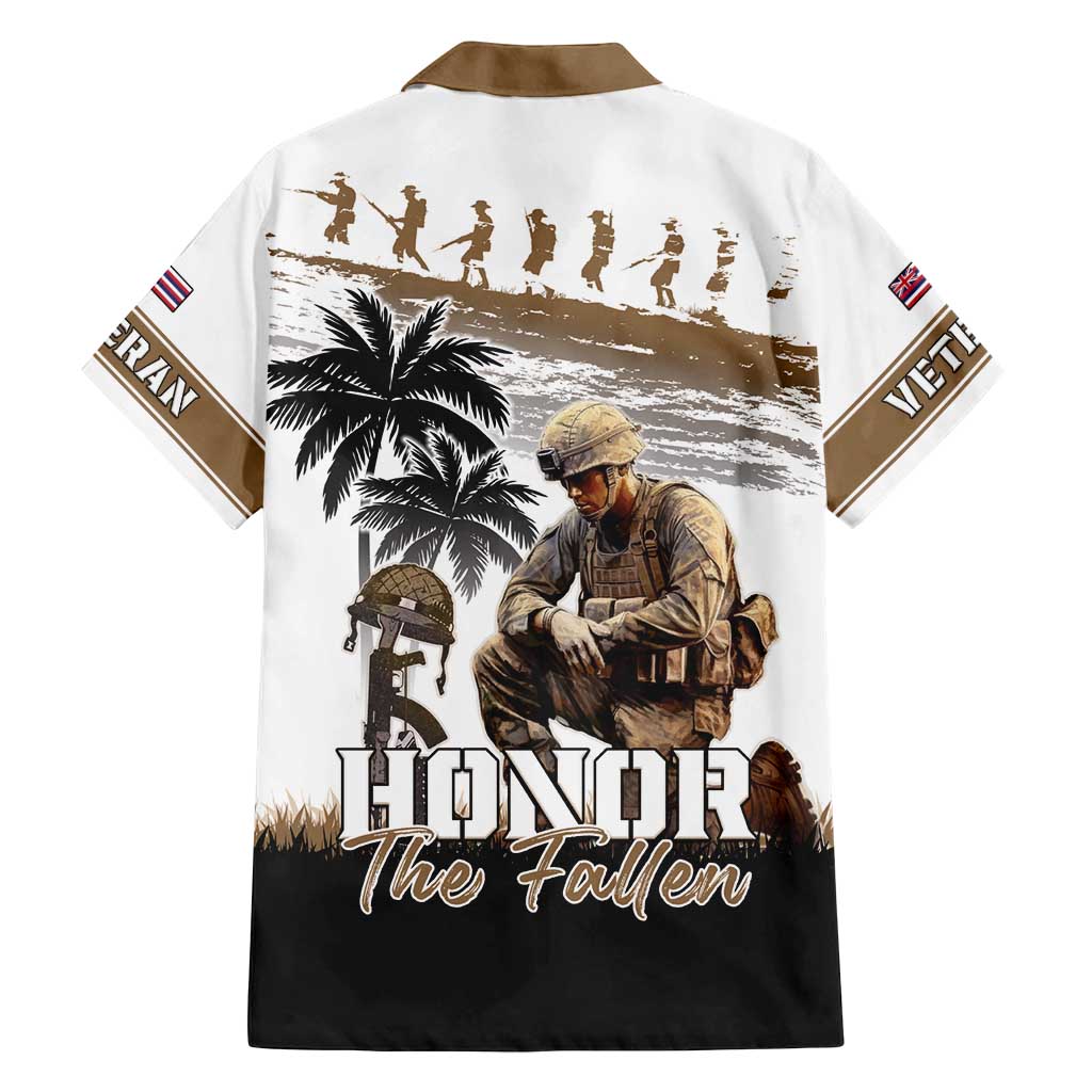 Hawaii Veterans Day Family Matching Puletasi and Hawaiian Shirt Honor The Fallen Flag Grunge Style LT05 - Polynesian Pride
