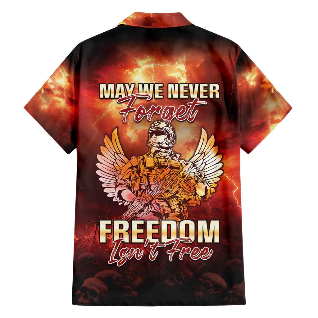 Hawaii Veterans Day Family Matching Off Shoulder Maxi Dress and Hawaiian Shirt May We Never Forget Freedom Isn't Free LT05 - Polynesian Pride