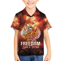 Hawaii Veterans Day Family Matching Puletasi and Hawaiian Shirt May We Never Forget Freedom Isn't Free LT05 Son's Shirt Red - Polynesian Pride
