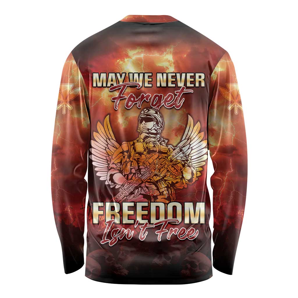Hawaii Veterans Day Long Sleeve Shirt May We Never Forget Freedom Isn't Free LT05 - Polynesian Pride