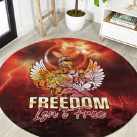 Hawaii Veterans Day Round Carpet May We Never Forget Freedom Isn't Free LT05 Red - Polynesian Pride
