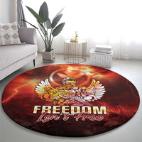 Hawaii Veterans Day Round Carpet May We Never Forget Freedom Isn't Free LT05 - Polynesian Pride