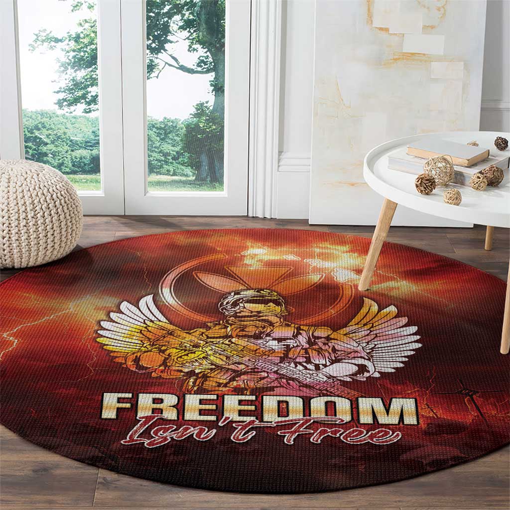 Hawaii Veterans Day Round Carpet May We Never Forget Freedom Isn't Free LT05 - Polynesian Pride