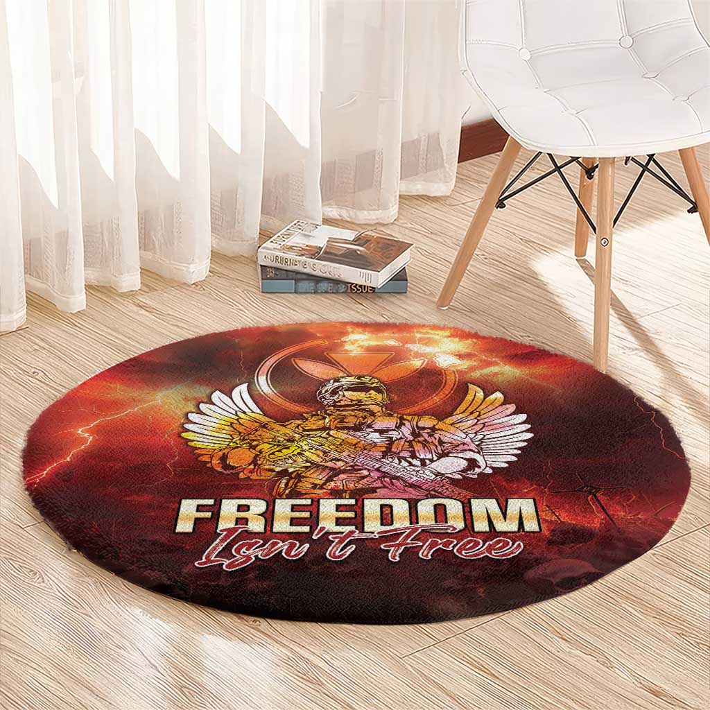 Hawaii Veterans Day Round Carpet May We Never Forget Freedom Isn't Free LT05 - Polynesian Pride