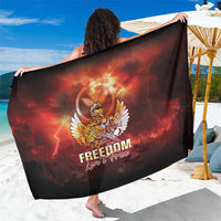 Hawaii Veterans Day Sarong May We Never Forget Freedom Isn't Free LT05 One Size 44 x 66 inches Red - Polynesian Pride
