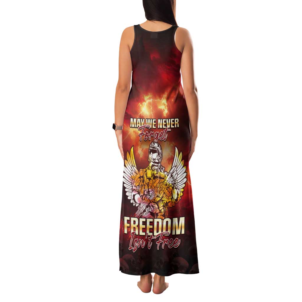 Hawaii Veterans Day Tank Maxi Dress May We Never Forget Freedom Isn't Free LT05 - Polynesian Pride