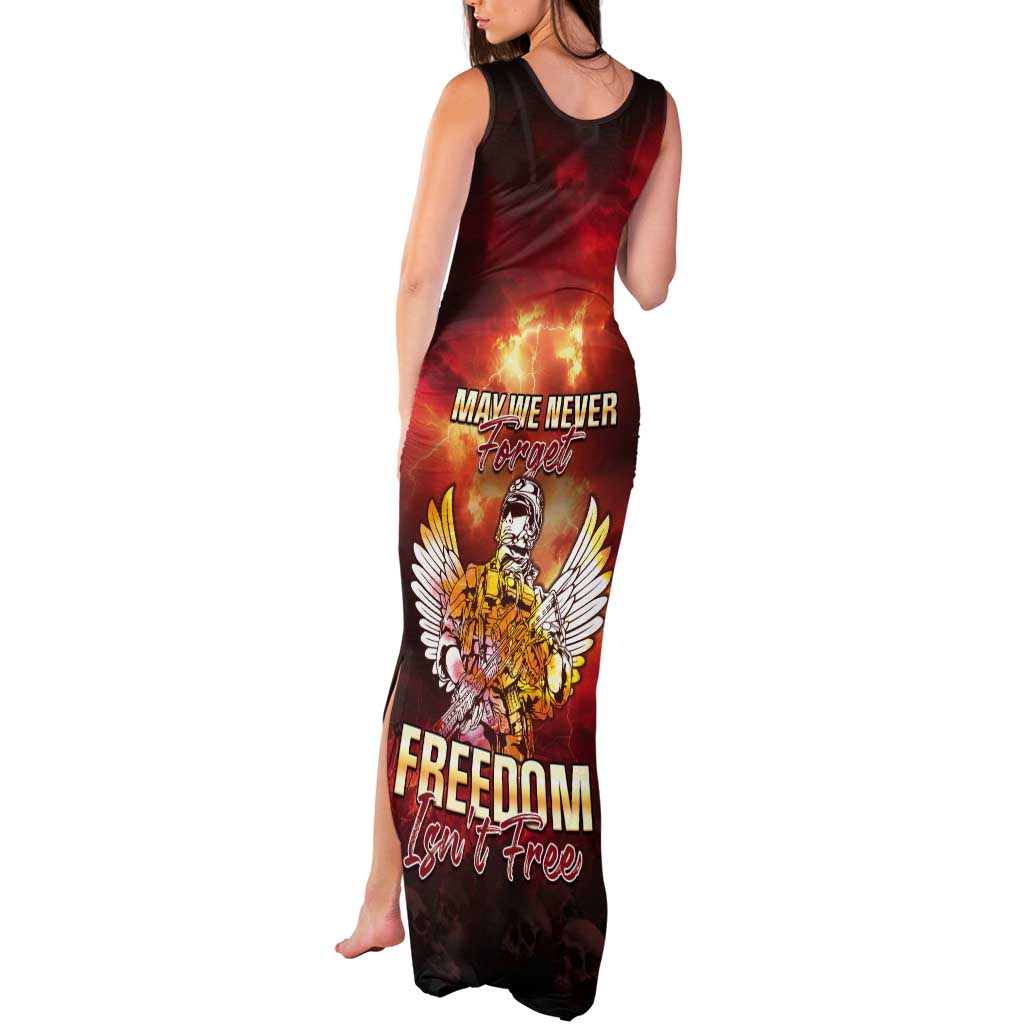 Hawaii Veterans Day Tank Maxi Dress May We Never Forget Freedom Isn't Free LT05 - Polynesian Pride