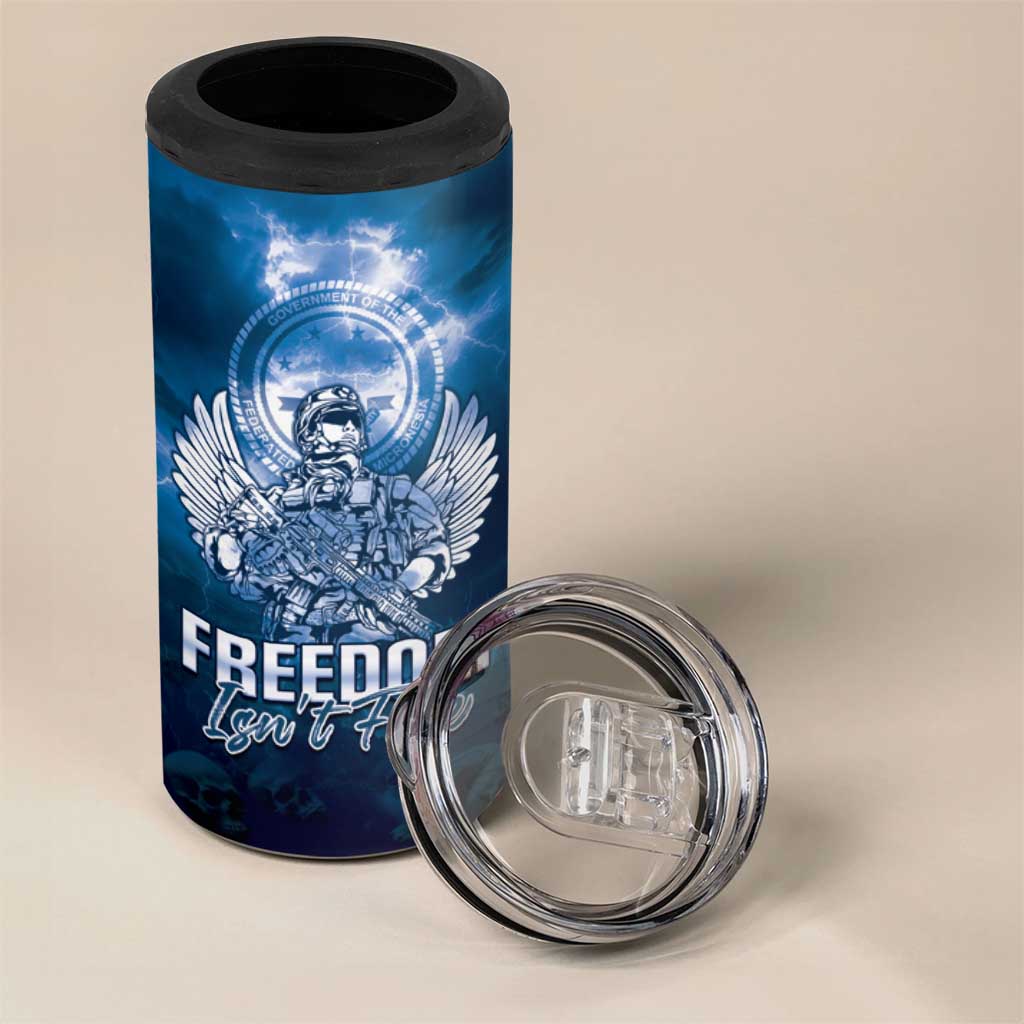 Federated States of Micronesia Veterans Day 4 in 1 Can Cooler Tumbler May We Never Forget Freedom Isn't Free LT05 - Polynesian Pride