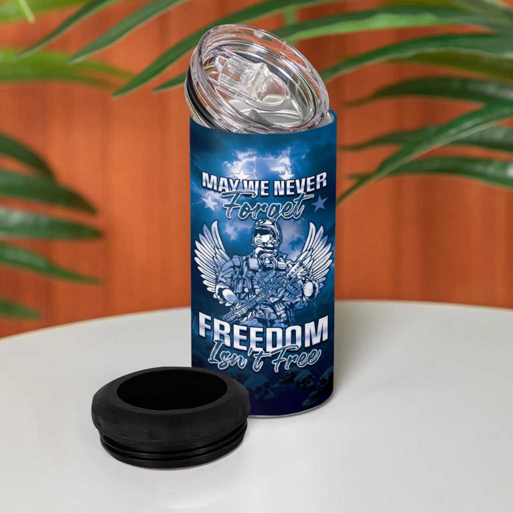 Federated States of Micronesia Veterans Day 4 in 1 Can Cooler Tumbler May We Never Forget Freedom Isn't Free LT05 - Polynesian Pride