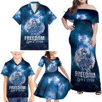 Federated States of Micronesia Veterans Day Family Matching Off Shoulder Maxi Dress and Hawaiian Shirt May We Never Forget Freedom Isn't Free LT05 - Polynesian Pride
