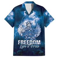 Federated States of Micronesia Veterans Day Family Matching Tank Maxi Dress and Hawaiian Shirt May We Never Forget Freedom Isn't Free LT05 Dad's Shirt - Short Sleeve Blue - Polynesian Pride